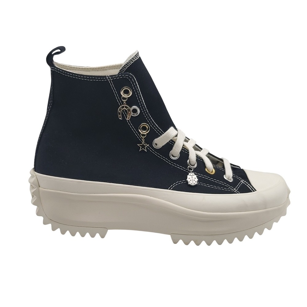 Converse Run Star Hike‎ Platform Charms Black Gold Egret Women 10.5 NWOB A13409C